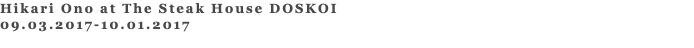 Hikari Ono at The Steak House DOSKOI 09.03.2017-10.01.2017 